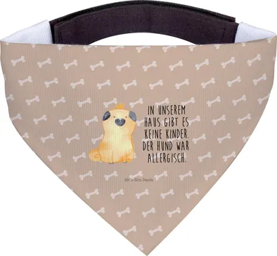 Produktbild von Mr. & Mrs. Panda Halstuch Für Hunde Mops Krone - Hundeglück - Geschenk, Sprüche, Hund, Haha, Hundehalstuch, Tuch, Königlich, Lustig