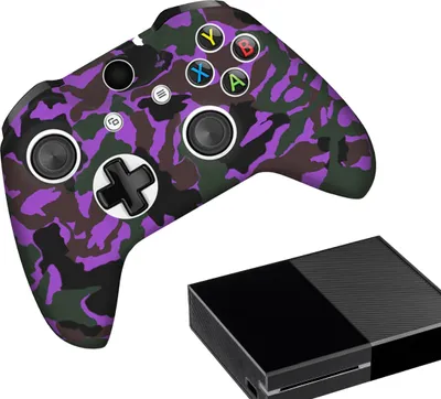 Produktbild von Hüllen & Skins für Xbox One – Performance-Gaming-Hülle – Soft Grip-Abdeckungen – Anti-Rutsch-Controller-Zubehör – Camo – Lila
