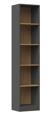 Zdjęcie produktu dla Wąski regał RAUNO - 40 cm, dąb Artisan / antracyt