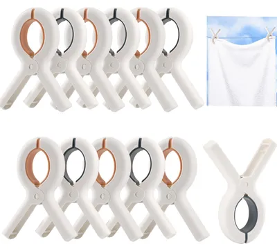 Produktbild von Handtuchklammern - 12 Stück für Strandliegen und Wäsche - Groß