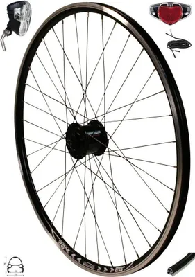 Produktbild von REDONDO 28 Zoll Vorderrad Felge Shimano Nabendynamo + AXA Scheinwerfer Rücklicht