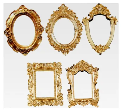 Produktbild von 5 Mini-Vintage-Rahmen aus Kunstharz, Mini-Goldrahmen mit geprägtem Rand, dekorative Fotohalter für Zuhause, Hotel und Büro
