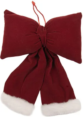 Immagine prodotto di Clayre & Eef 66557L Fiocco decorativo rosso e bianco 28x10x40 cm
