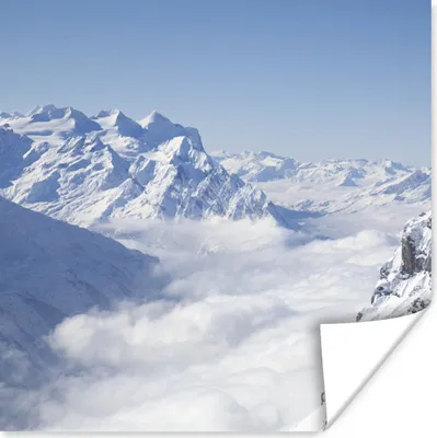 Produktbild von MuchoWow® Poster Alpen - Schnee - Berg 50x50 cm - Wohnzimmerdekoration
