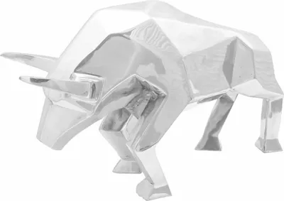 Produktbild von Stierskulptur Silber 74 x 23 x 30 cm Aluminium