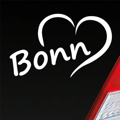 Produktbild von Auto Aufkleber Bonn Herz Stadt City Heart Liebe Love 13x8 cm Weiss Matt Sticker Heckscheibenaufkleber