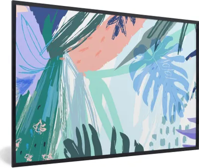 Produktbild von MuchoWow® Gerahmtes Poster Sommer - Pflanze - Tropisch 90x60 cm - Poster mit Schwarzem Bilderrahmen Wandposter Rahmen Foto Bilder - Fotorahmen - Foto-Plakat