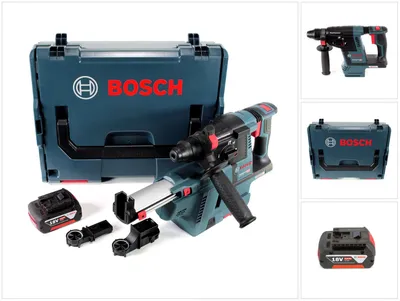 Produktbild von Bosch GBH 18 V-26 Akku Bohrhammer 18V SDS-Plus 2,6J + Staubabsaugung + 1x Akku 5Ah + L-Boxx - ohne Ladegerät
