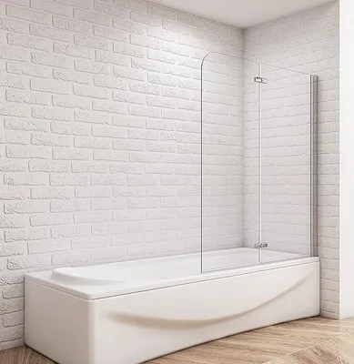 Productafbeelding van Badkuipverlengstuk 100 cm, badkuip, doucheafscheiding, douchewand, doucheset, 2-delig, hoogte 140 cm