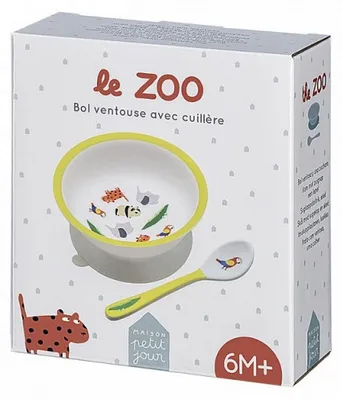 Immagine prodotto di Petit Jour Ciotola a ventosa con cucchiaio Le zoo