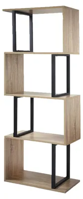 Produktbild von CALICOSY - Bücherregal mit 4 Ebenen, Holzdekor und Metallständern - H148cm