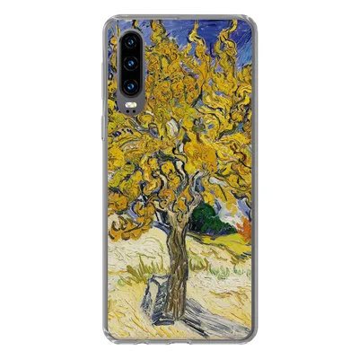 Produktbild von MuchoWow® Handyhülle Schutzhülle Hülle für Huawei P30 Maulbeerbaum - Vincent van Gogh Silikon Softcase Handy Hülle - Kartenbesitzer