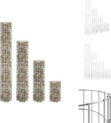 Obrázok produktu pre vidaXL Gabionové vyvýšené záhony 4 ks. Okrúhle Ø30x50/100/150/200 cm - Kvetináče a sadenice