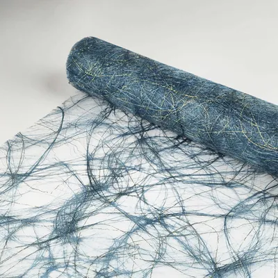 Produktbild von DecoHomeTextil  Sizoweb® Tischläufer Tischband Dekoration Dekor Breite 30 cm Rollenlänge und Farbe wählbar Deluxe Dunkelblau 30 cm x 500 cm
