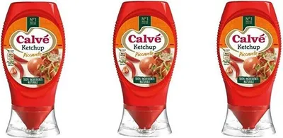 Produktbild von 3x Calvé GEWÜRZ KETCHUP piccante Fritessoße Soße Sauce 250ml
