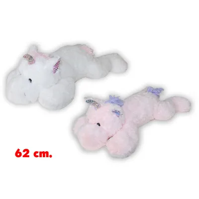 Image de Licorne en peluche couchée 62 cm