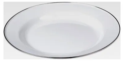 Produktbild von Camping Teller (Ø 26 cm), Emaille, Weiß
