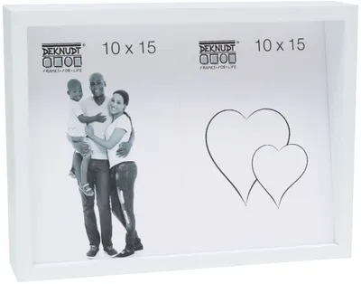 Zdjęcie produktu dla Deknudt S68QK1 – biała ramka blokowa z pochyłym dnem na 2 zdjęcia o wymiarach 10 x 15 cm