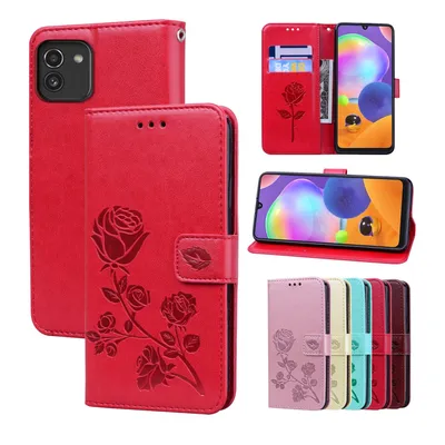 Immagine prodotto di Custodia König Design compatibile con Samsung Galaxy A03 - Custodia per cellulare in Pelle finta - Colore rosso