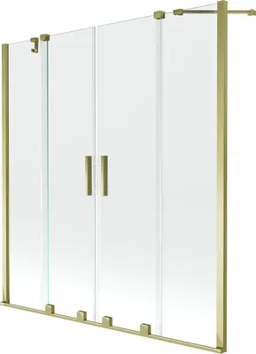 Immagine prodotto di Mexen Velar Duo paravento da vasca da bagno a 2 ante scorrevoli 150 x 150 cm, trasparente, dorato - 896-150-000-02-50