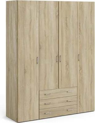 Immagine prodotto di Dmora Guardaroba Grande Amoruccio 49.5x200.4h cm Marrone Quercia, Appendiabiti 4 Ante