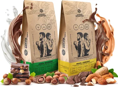Produktbild von Coffee Broastery - Kaffeebohnen Brazil Cerrado, Mogiana 2x1kg - Frisch Geröstet - Spezialitäten Kaffee 100% Arabica - Mittelhelle Röstung Ganze Bohne