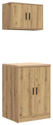 Immagine prodotto di vidaXL Armadi da garage 2 pezzi. Materiale artigianale in legno di quercia