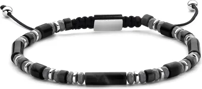Produktbild von 7FB-0836 – Frank 1967 – Heren Armband – Kralenarmband – Agaat & Hematiet – Zilverkleurig
