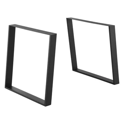 Image de In And OutdoorMatch Pied de meuble Ashton - Pied de table en U incliné - 75 x 72 cm - Lot de 2 - Noir Mat - Acier