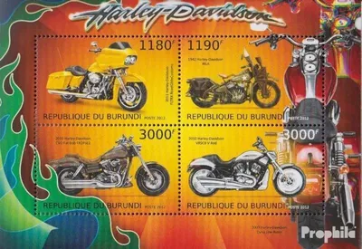 Produktbild von Briefmarken Burundi 2012 Mi 2928-2931 Kleinbogen (kompl.Ausg.) postfrisch Harley-Davidson-Motorräder