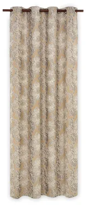 Verdunkelungsvorhang, Jacquard, Polyester, Grau, 150x260 cm