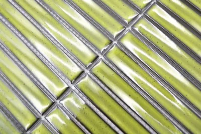 Produktbild von Mosaikfliese Keramik Mosaik Stäbchen hellgrün gesprenkelt glänzend Wand Küche Bad MOS24-CS16_m