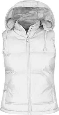 Image de B&C JW935 | Bodywarmer Zen+ pour femme / Capuche doublée aspect duvet - Couleur : Blanc - Taille : XL