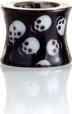 Produktbild von Karisma Ohr Flesh Plug Tunnel Piercing Acryl Totenköpfe T6349 Größe - 8.0 Millimeter