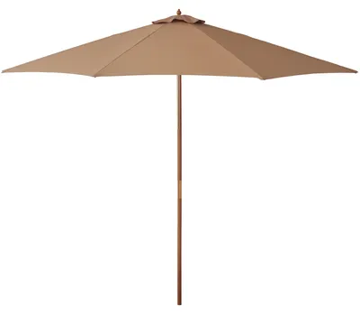 Produktbild von Outsunny Sonnenschirm Holzschirm Gartenschirm Balkonschirm 3 m x 2,5 m Khaki