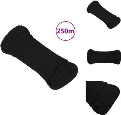 Immagine prodotto di vidaXL Corda da lavoro nera 4 mm 250 m poliestere - Corde