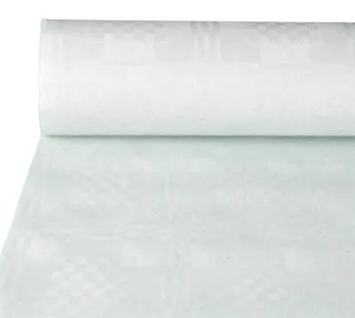 Produktbild von Papiertischtuch mit Damastprägung 50 m x 0,8 m weiss