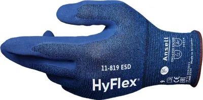 Produktbild von Handschuhe HyFlex 11-819 ESD Gr.10 blau EN 388,EN 16350 PSA II ANSELL