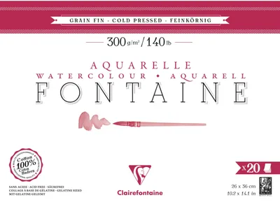 Zdjęcie produktu dla Clairefontaine 975501C, Podkładka z papieru artystycznego, 300 g/m², 20 ark.