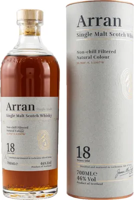 Produktbild von Arran 18 Years Old Single Malt 46% Vol. 0,7l in Geschenkbox