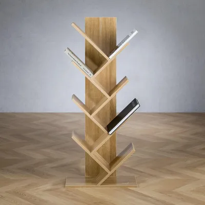 Produktbild von Bücherregal JULES sonoma eiche - freistehendes Standregal für Bücher, Baumregal, Deko Regal hergestellt aus hochwertiger Spanplatte