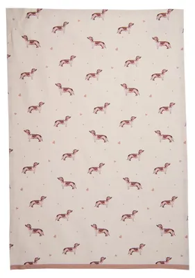 Produktbild von Clayre & Eef Geschirrtuch 50x70 cm Beige Baumwolle Dackel