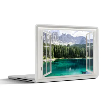 Produktbild von MuchoWow® Laptop Aufkleber Sticker Cover Aussicht - Bäume - Wasser 30x22 cm - Laptop-Sticker