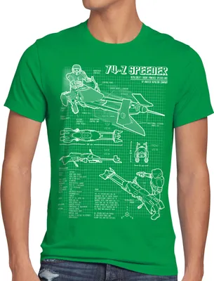 Produktbild von style3 74-Z Speeder Bike Herren T-Shirt blaupause endor