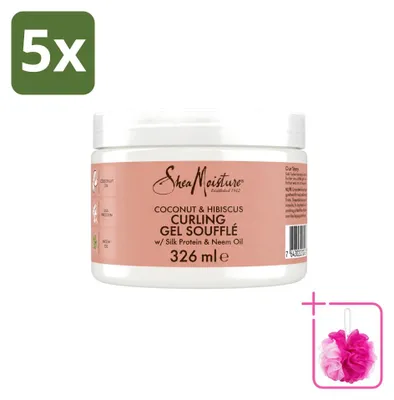 Obrázek produktu pro 5 kusů Shea Moisture Coconut & Hibiscus Curling Gel Soufflé - 326 ml - Balení