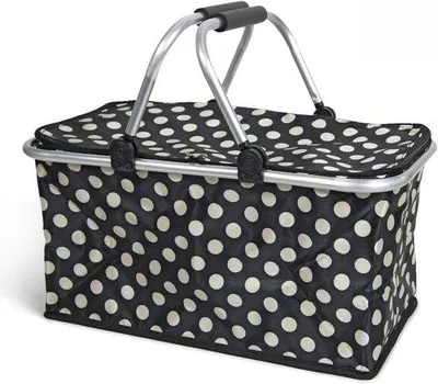Produktbild von Isolierte Picknickbox 33L schwarz mit Punkten