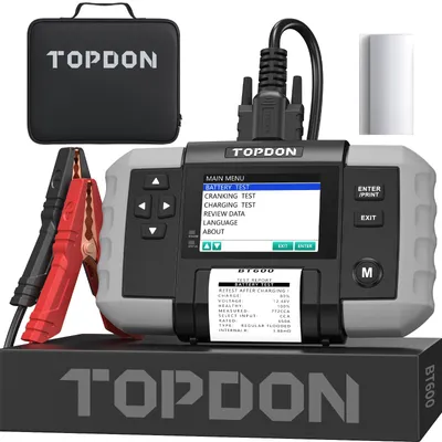 Batterietester BT600, 12V/24V, 100-2000 CCA, mit Drucker, 3,5" Display