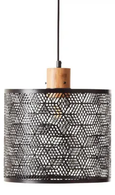 Productafbeelding van Hanglamp Santy 29cm zwart met hout