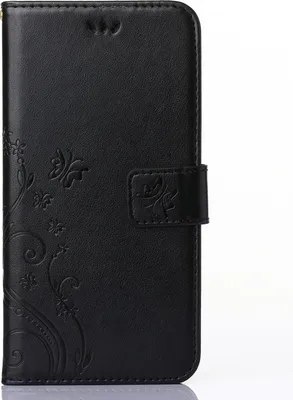 Produktbild von Handy Tasche für Samsung Galaxy S8 Schutz Hülle Handyhülle mit Blumenmuster Klapp Hülle mit Standfunktion und Kartenfächer Farbe: Schwarz