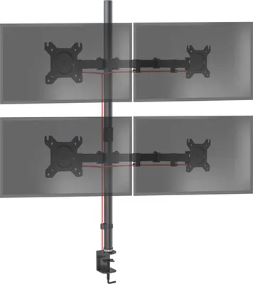 Produktbild von Duronic DMT154 Monitorarm | Vertikale Monitor Halterung 4 Bildschirme bis 27" Zoll | 100 cm Stange | LCD LED Display bis 8 kg | Neigbar -90° bis +35° | Drehbar 360° | Monitorhalterung Arm Tischklemme